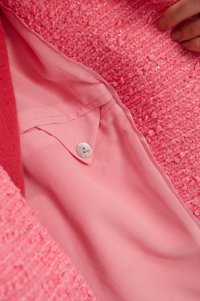 Thérèse Hot Pink Frill Bouclé Jacket